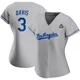 Willie Davis ＃3 Los Angeles Dodgers Authentic Women's Gray Road 2024 World Series Jersey