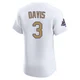 Willie Davis ＃3 Los Angeles Dodgers Elite Men's Gold White 2025 Collection Jersey