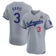 Willie Davis ＃3 Los Angeles Dodgers Elite Men's Gray Road 2024 World Series Jersey