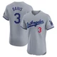 Willie Davis ＃3 Los Angeles Dodgers Elite Men's Gray Road Jersey