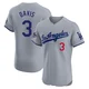 Willie Davis ＃3 Los Angeles Dodgers Elite Men's Gray Road World Series Champions Jersey
