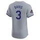 Willie Davis ＃3 Los Angeles Dodgers Elite Men's Gray Road World Series Champions Jersey