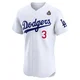 Willie Davis ＃3 Los Angeles Dodgers Elite Men's White Home 2024 World Series Jersey