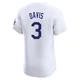 Willie Davis ＃3 Los Angeles Dodgers Elite Men's White Home 2024 World Series Jersey