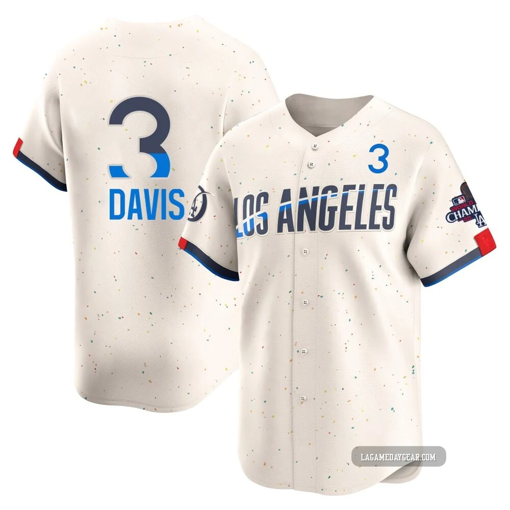 Willie Davis ＃3 Los Angeles Dodgers Limited Men's Cream 2024 City Connect World Series Champions Jersey