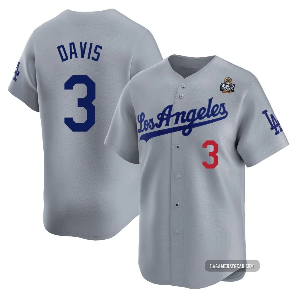 Willie Davis ＃3 Los Angeles Dodgers Limited Men's Gray Away 2024 World Series Jersey