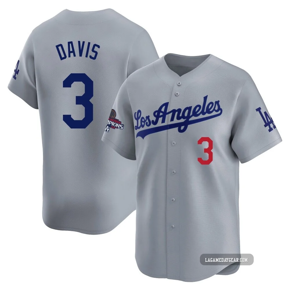 Willie Davis ＃3 Los Angeles Dodgers Limited Men's Gray Away World Series Champions Jersey