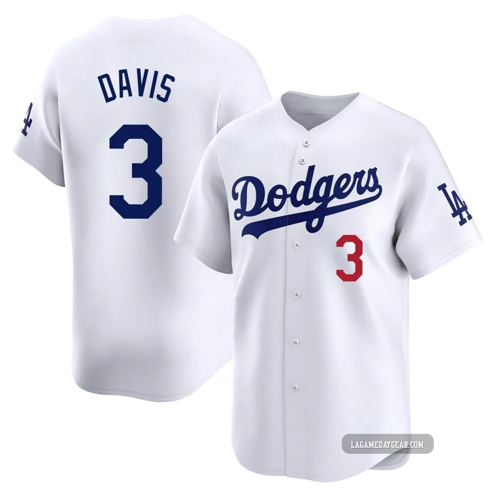 Willie Davis ＃3 Los Angeles Dodgers Limited Men's White Home Jersey