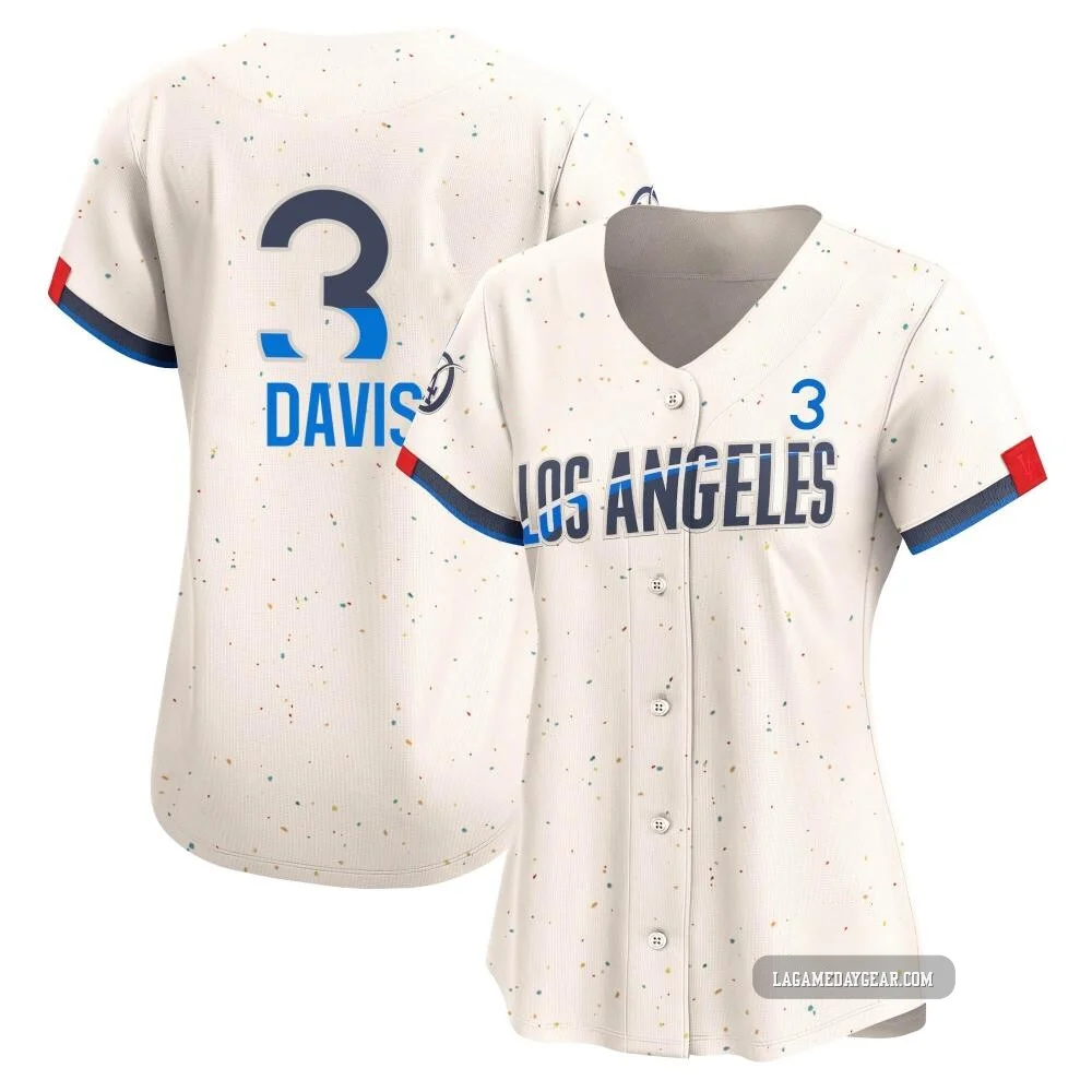Willie Davis ＃3 Los Angeles Dodgers Limited Women's Cream 2024 City Connect Jersey