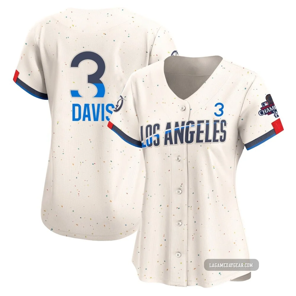 Willie Davis ＃3 Los Angeles Dodgers Limited Women's Cream 2024 City Connect World Series Champions Jersey