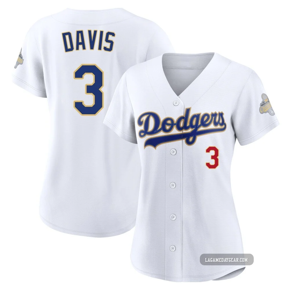 Willie Davis ＃3 Los Angeles Dodgers Limited Women's Gold White 2026 Collection Stadium Jersey