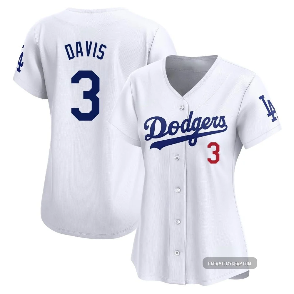 Willie Davis ＃3 Los Angeles Dodgers Limited Women's White Home Jersey