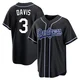 Willie Davis ＃3 Los Angeles Dodgers Replica Men's Black Fashion Out Jersey