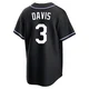 Willie Davis ＃3 Los Angeles Dodgers Replica Men's Black Fashion Out Jersey