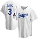 Willie Davis ＃3 Los Angeles Dodgers Replica Men's White Home 2024 World Series Champions Jersey