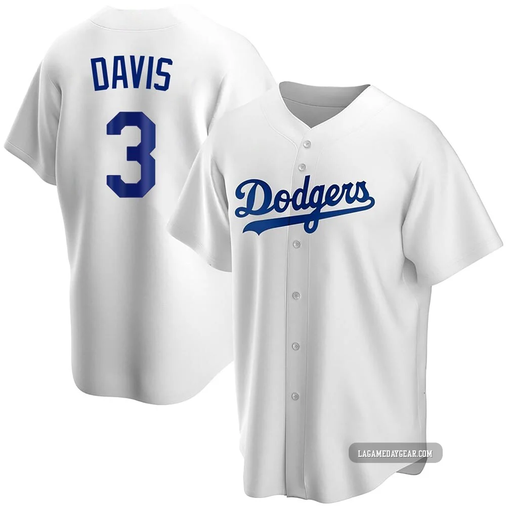 Willie Davis ＃3 Los Angeles Dodgers Replica Men's White Home Jersey