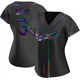 Willie Davis ＃3 Los Angeles Dodgers Replica Women's Black Holographic Alternate Jersey
