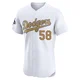 Wyatt Mills ＃58 Los Angeles Dodgers Elite Men's Gold White 2025 Collection Jersey