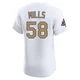 Wyatt Mills ＃58 Los Angeles Dodgers Elite Men's Gold White 2025 Collection Jersey