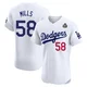 Wyatt Mills ＃58 Los Angeles Dodgers Elite Men's White Home 2024 World Series Jersey