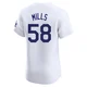 Wyatt Mills ＃58 Los Angeles Dodgers Elite Men's White Home 2024 World Series Jersey