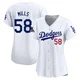 Wyatt Mills ＃58 Los Angeles Dodgers Limited Women's White Home 2024 World Series Champions Jersey