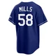 Wyatt Mills ＃58 Los Angeles Dodgers Limited Youth Royal Alternate Stadium Jersey