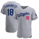Yoshinobu Yamamoto ＃18 Los Angeles Dodgers Authentic Men's Gray Away Jersey