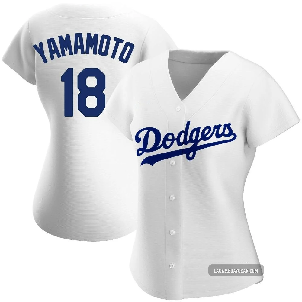 Yoshinobu Yamamoto ＃18 Los Angeles Dodgers Authentic Women's White Home Jersey