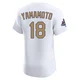 Yoshinobu Yamamoto ＃18 Los Angeles Dodgers Elite Men's Gold White 2025 Collection Jersey