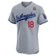 Yoshinobu Yamamoto ＃18 Los Angeles Dodgers Elite Men's Gray Road 2024 World Series Jersey