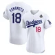 Yoshinobu Yamamoto ＃18 Los Angeles Dodgers Elite Men's White Home 2024 World Series Jersey