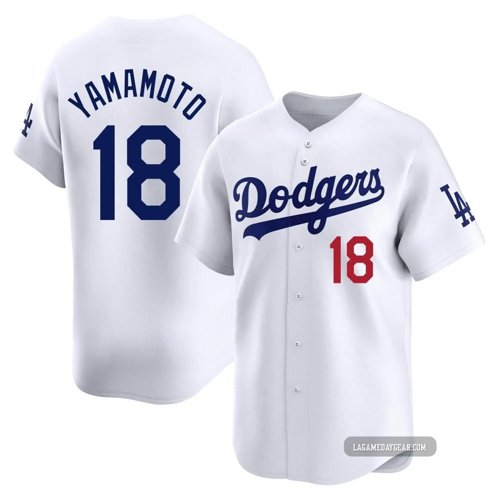 Yoshinobu Yamamoto ＃18 Los Angeles Dodgers Limited Men's White Home Jersey