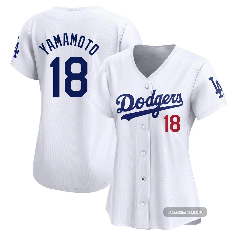 Yoshinobu Yamamoto ＃18 Los Angeles Dodgers Limited Women's White Home Jersey