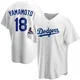 Yoshinobu Yamamoto ＃18 Los Angeles Dodgers Replica Men's White Home 2024 World Series Champions Jersey