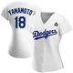 Yoshinobu Yamamoto ＃18 Los Angeles Dodgers Replica Women's White Home 2024 World Series Jersey